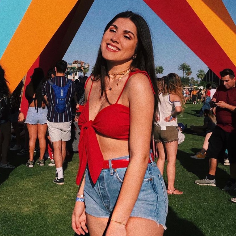 Red Tie Front Top UO